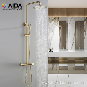 Luxury Exposed Chrome Plated Head Shower Set